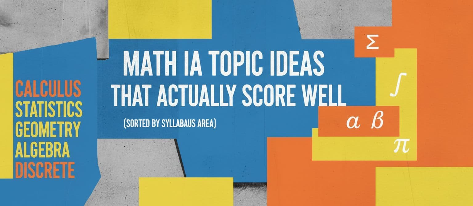 Math IA Topic Ideas by Syllabus Area (AA & AI) cover image